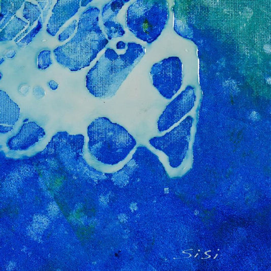 Sisi Sun, "Jellyfish 2" Framed Original Acrylic Painting on Canvas Board, Hand Signed with Letter of Authenticity.