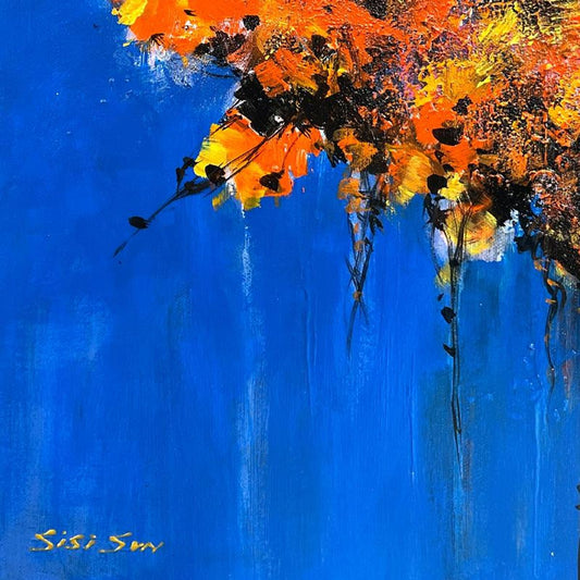 Sisi Sun, "Yellow Tree I" Original Acrylic Painting on Gallery Wrapped Canvas, Hand Signed with Letter of Authenticity