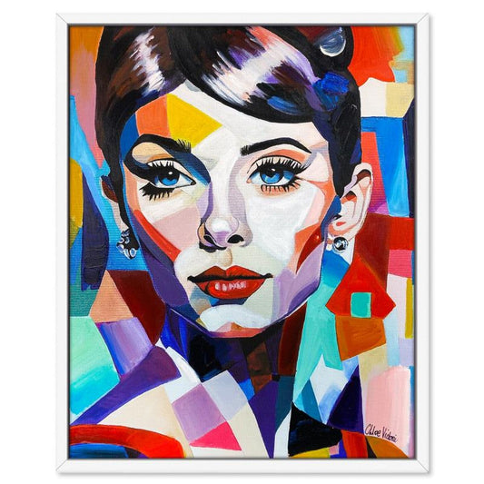 Chloe Victoria, "Eternal Glamour" Framed One-of-a-Kind Mixed Media Overpaint on Canvas, Hand Signed with Letter of Authenticity