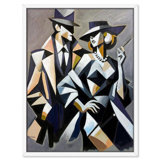 Chloe Victoria, "Refined Mystique" Framed One-of-a-Kind Mixed Media Overpaint on Canvas, Hand Signed with Letter of Authenticity