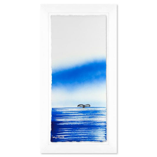 Wyland, "Fluke" Framed, Hand Signed Original Painting with Letter of Authenticity.