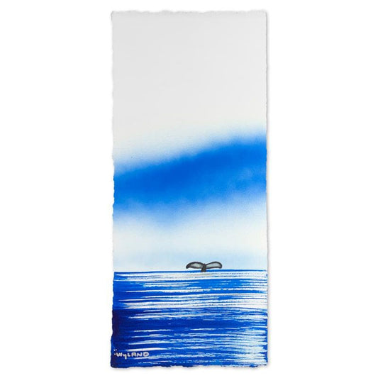 Wyland, "Fluke" Framed, Hand Signed Original Painting with Letter of Authenticity.