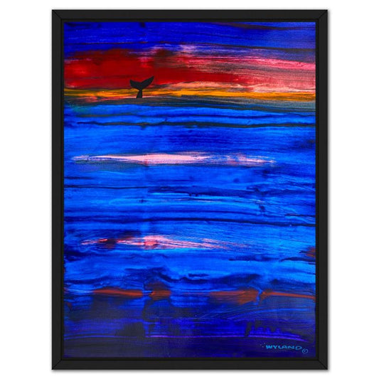 Wyland, "Whale Tail" Framed Original Acrylic Painting on Canvas, Hand Signed with a Letter of Authenticity.