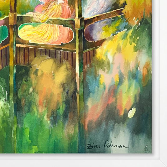 Zina Roitman, Framed Hand Signed Original Painting with Letter of Authenticity.