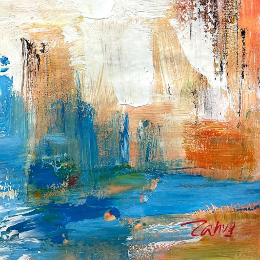 Zahra, Original Acrylic Painting on Canvas (46" x 46"), Hand Signed with Letter of Authenticity.