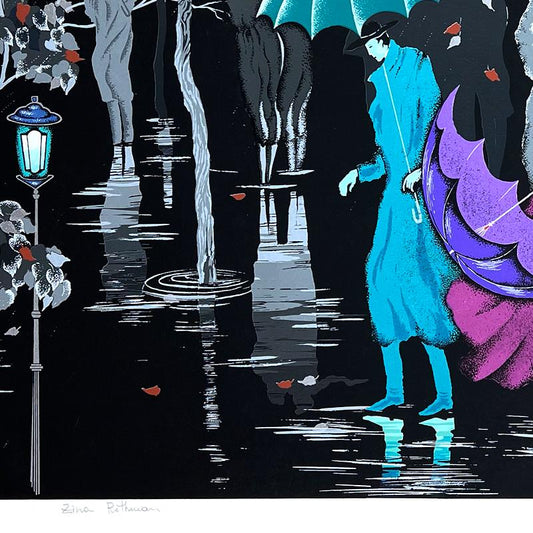 Zina Roitman, "Rainy Night" Limited Edition Serigraph, Hand Signed and Numbered, Letter of Authenticity.
