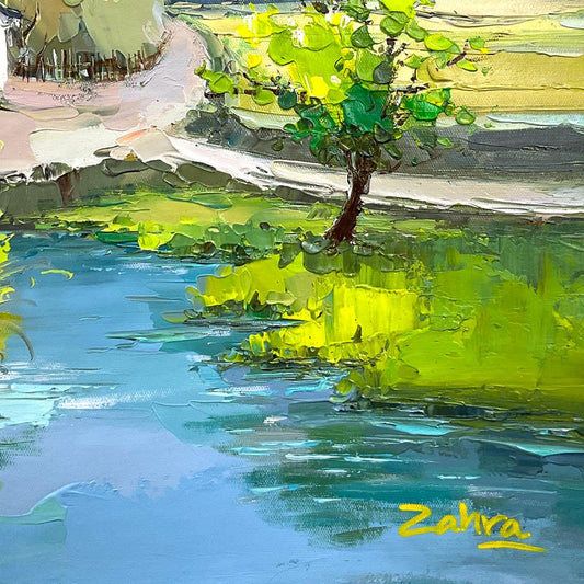 Zahra, Original Acrylic Painting on Canvas (24" x 24"), Hand Signed with Letter of Authenticity
