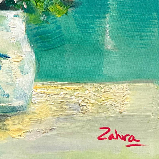 Zahra, Original Acrylic Painting on Canvas (24" x 20"), Hand Signed with Letter of Authenticity
