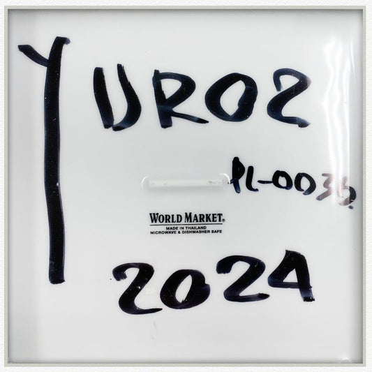 Yuroz, Framed Hand Painted Ceramic Plate, Hand Signed with Letter of Authenticity.
