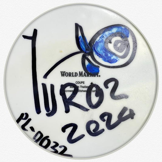 Yuroz, Framed Hand Painted Ceramic Plate, Hand Signed with Letter of Authenticity.