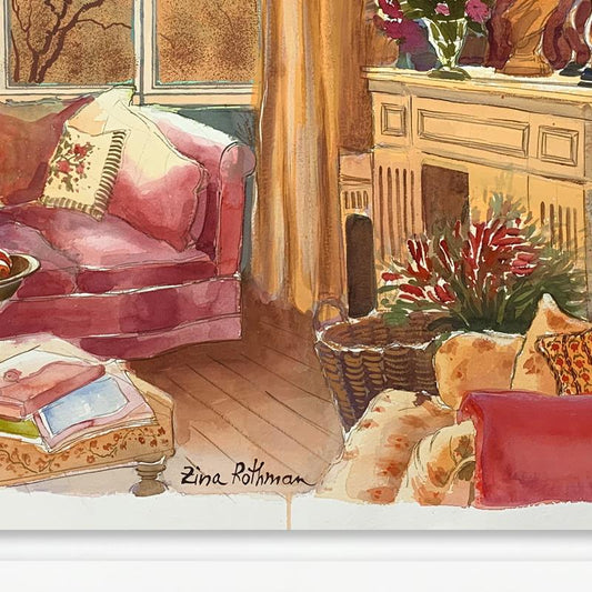 Zina Roitman, Framed Hand Signed Original Painting with Letter of Authenticity.