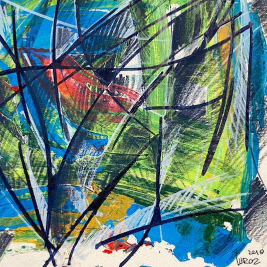 Yuroz, Framed Original Painting, Hand Signed with Letter of Authenticity.