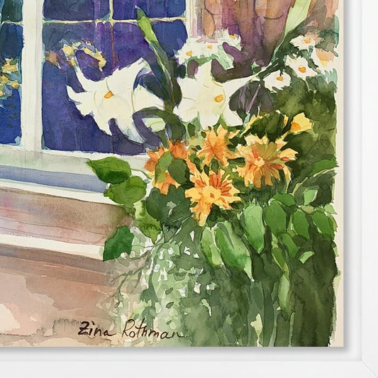 Zina Roitman, Framed Hand Signed Original Painting with Letter of Authenticity.