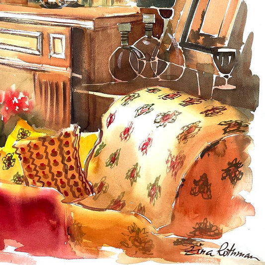 Zina Roitman, Original Watercolor Painting, Hand Signed with Letter of Authenticity.
