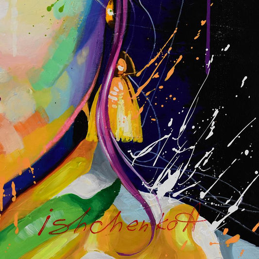 Alexander Ishchenko Original Acrylic Painting on Canvas, Hand Signed with Letter Authenticity.