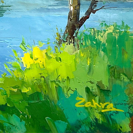Zahra, Original Acrylic Painting on Canvas (24" x 24"), Hand Signed with Letter of Authenticity