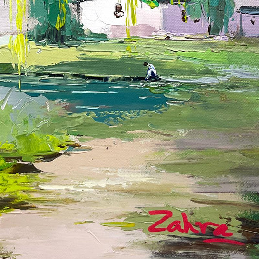 Zahra, Original Acrylic Painting on Canvas (24" x 24"), Hand Signed with Letter of Authenticity