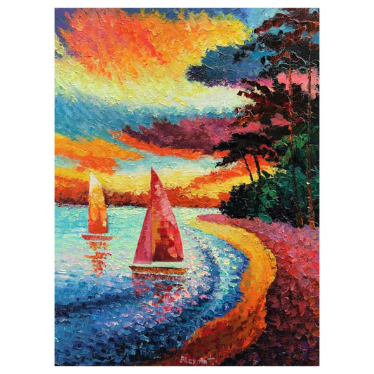 Alexander Antanenka, "Ships Sail in The Sky" Original Painting on Canvas, Hand Signed with Letter of Authenticity.