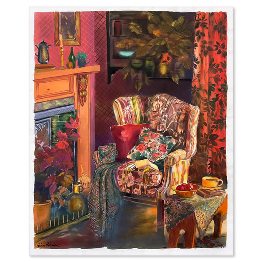 Zina Roitman, Original Watercolor Painting, Hand Signed with Letter of Authenticity.