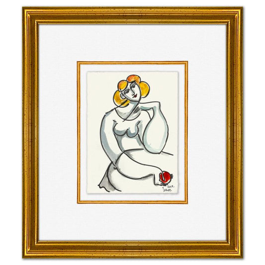 Yuroz, Framed Original Painting, Hand Signed with Letter of Authenticity.