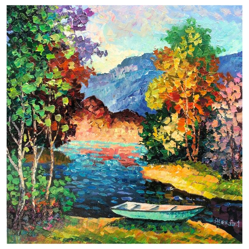 Alexander Antanenka, "Splashes Of Autumn" Original Painting on Canvas, Hand Signed with Letter of Authenticity.