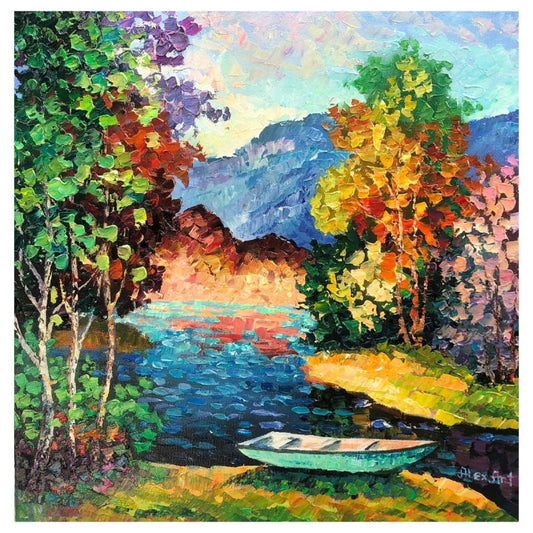 Alexander Antanenka, "Splashes Of Autumn" Original Painting on Canvas, Hand Signed with Letter of Authenticity.
