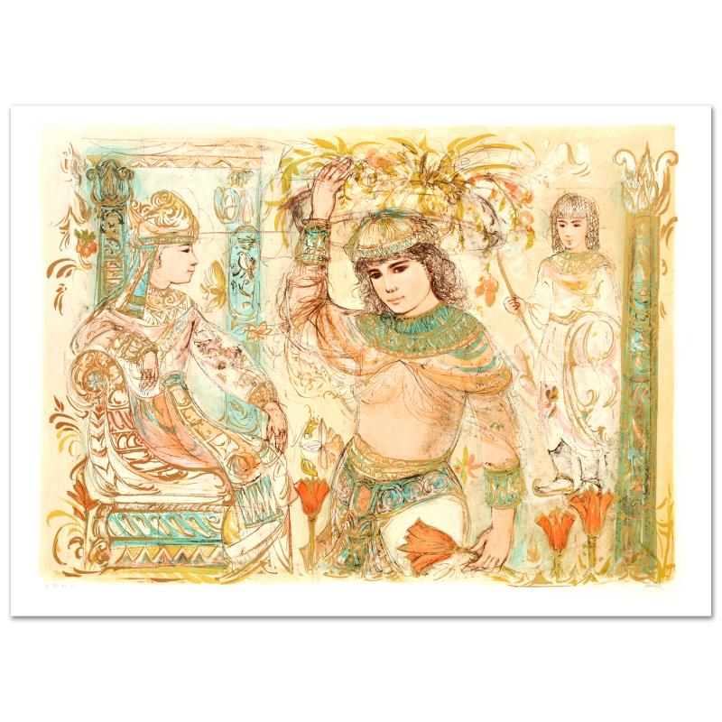 Aida Limited Edition Lithograph (38" x 27") by Edna Hibel (1917-2014), Numbered and Hand Signed with Certificate of Authenticity.