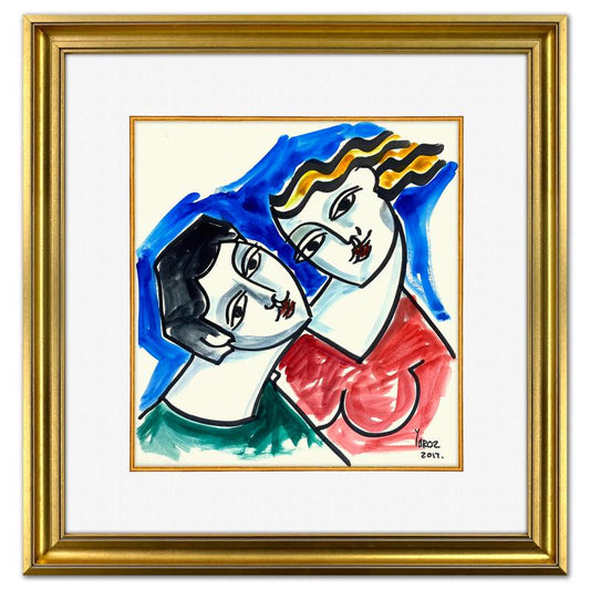 Yuroz, Framed Original Painting, Hand Signed with Letter of Authenticity.
