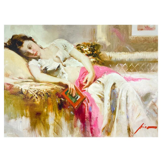 #1 in Edition: Pino (1939-2010) "Desire" Hand Embellished Limited Edition on Canvas, HC Numbered 1/25 and Hand Signed with Certificate of Authenticity.