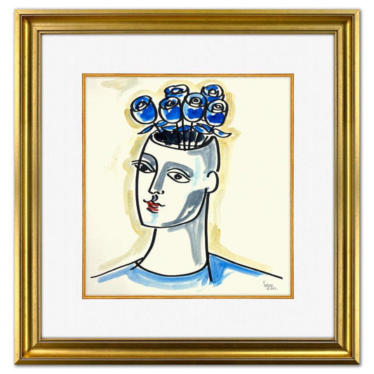 Yuroz, Framed Original Painting, Hand Signed with Letter of Authenticity.