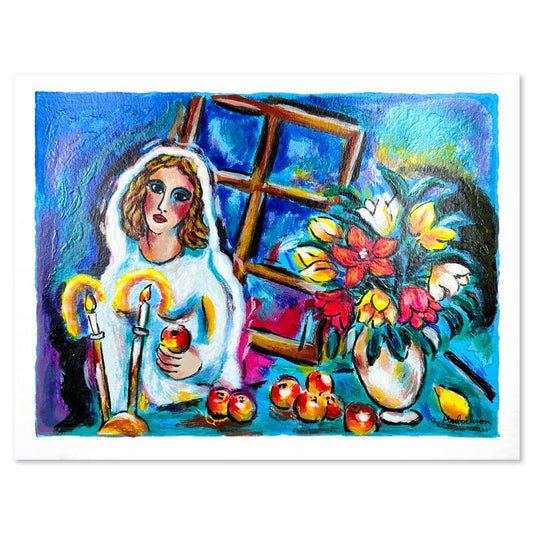 Alex Meilichson, "Glowing Candles" Hand Signed, Numbered Limited Edition Serigraph with Letter of Authenticity.
