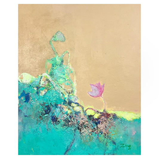 Zahra, Original Acrylic Painting on Canvas (30" x 24"), Hand Signed with Letter of Authenticity